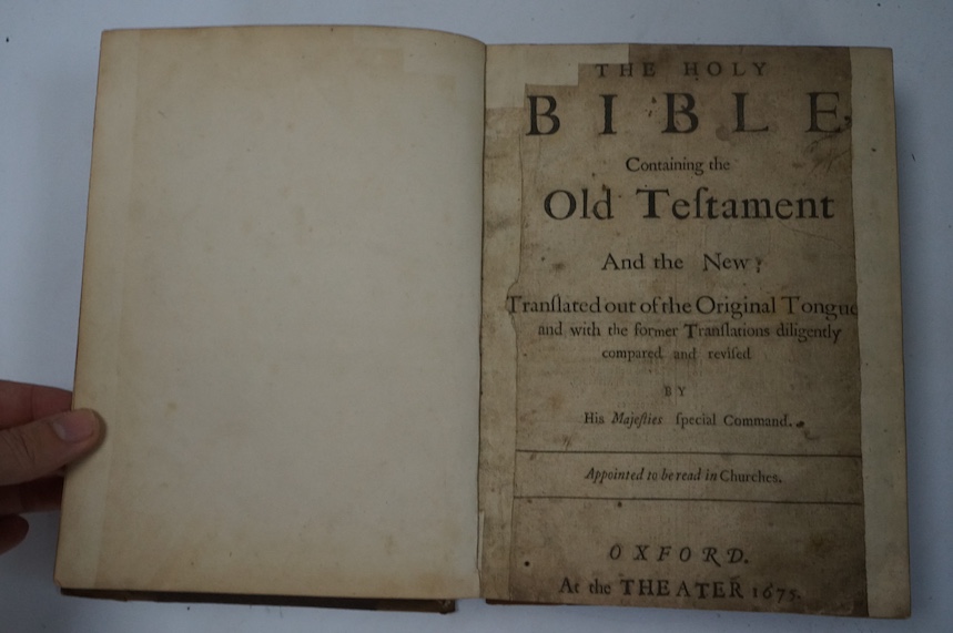 [Bible - later seventeenth century Authorised Version - the first Bible to be printed at Oxford]. The Holy Bible, containing the Old Testament and the New ... (lacks general engraved title, incomplete at end - lacking mu